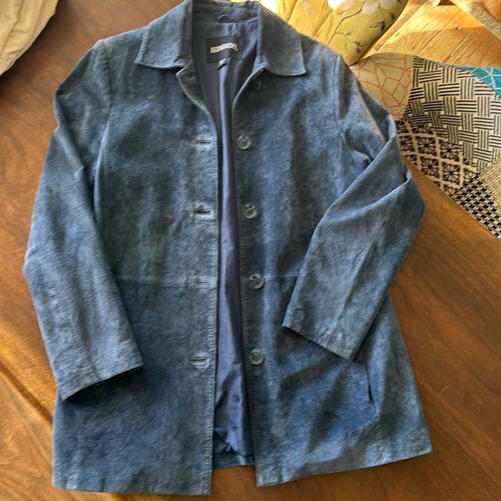 Bernardo blue suede coat